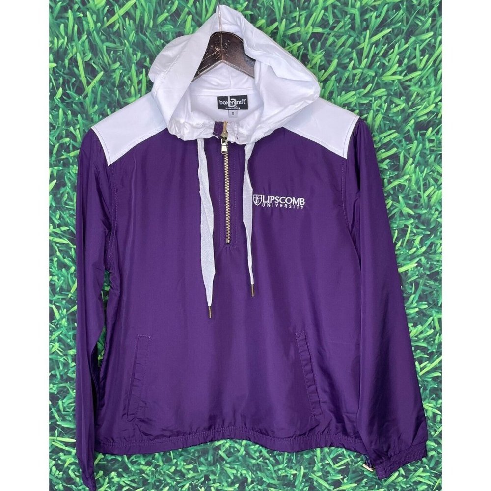 NWT Lipscomb University Bisons Women’s Small Purple White Full Zip Hooded Jacket